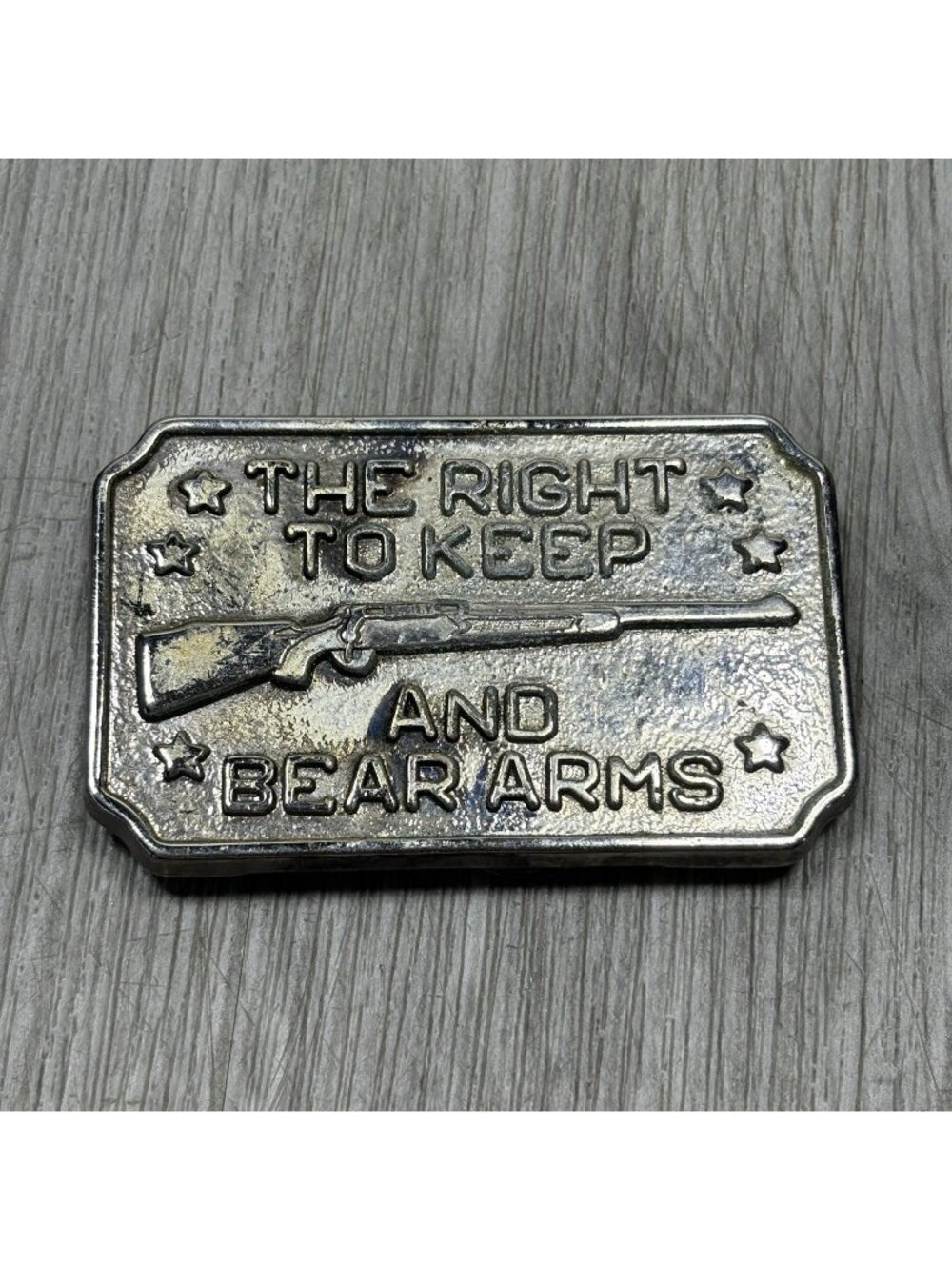M.B.C.I. The Right to Keep and Bear Arms Belt Buckle Vintage Made in USA